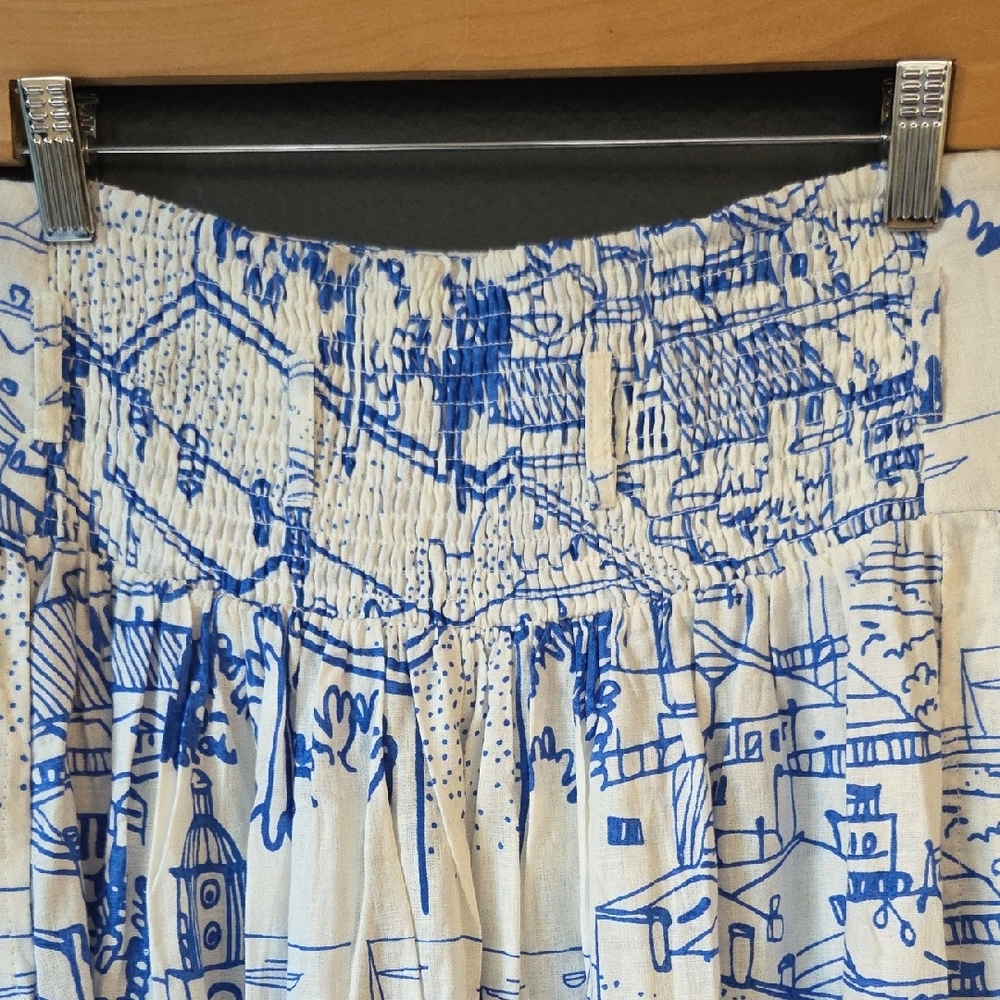 {Calypso St Barth} Coastal Sails Linen Blend Maxi Skirt (Medium) - Picture 4 of 12